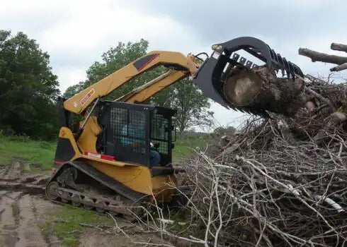 Erskine Industrial Log, Brush & Rock Grapple | 72" & 84" Model | With Flat Faced Couplers | For Skid Steer