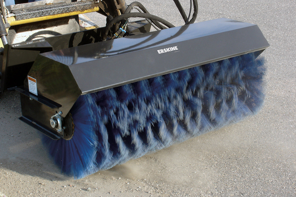 Erskine Power Angle Broom | 68", 84" & 96" Width | Flow Range 13-24 GPM | For Skid Steer