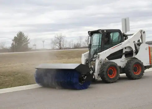 Erskine Power Angle Broom | 68", 84" & 96" Width | Flow Range 13-24 GPM | For Skid Steer