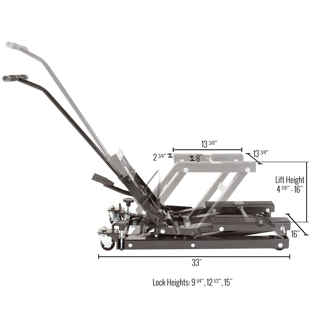 Black Widow Essential ATV Shop Kit | Model EATVSK | Lift Height Range 16" | 1,500 lb Capacity | Horsepower 4 To 90+ HP | For ATV & UTV Garage Maintenance