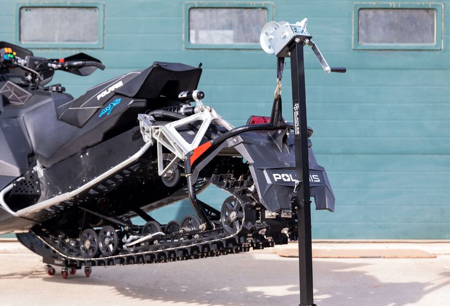 Black Widow Black Ice Snowmobile Lift with Winch | Model SNO-LIFT-WINCH | Base Size 22" x 18.5" | Capacity 700 lb | For Snowmobile