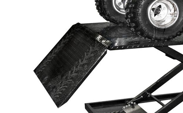 Black Widow Hydraulic ATV Lift Table | Model BW-1500AO-V2 | Size 78" x 47" Platform | Capacity 1,500 lb | Horsepower 4 To 90+ HP | For ATV & UTV Maintenance