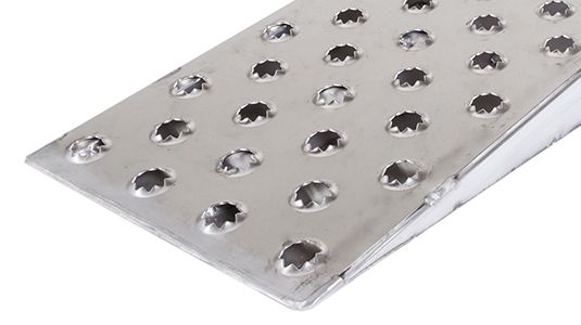 Heavy Duty Ramps EZ Traction Aluminum Car Trailer Ramps | Model 05-16-120-06-P | Size 10' L x 16" W | Capacity 5,000 lb. Per Axle | Horsepower 23 HP | For Car Haulers & Trailers