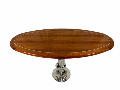 Mariteak Teak With Brass Border Oval Table 23"X43"