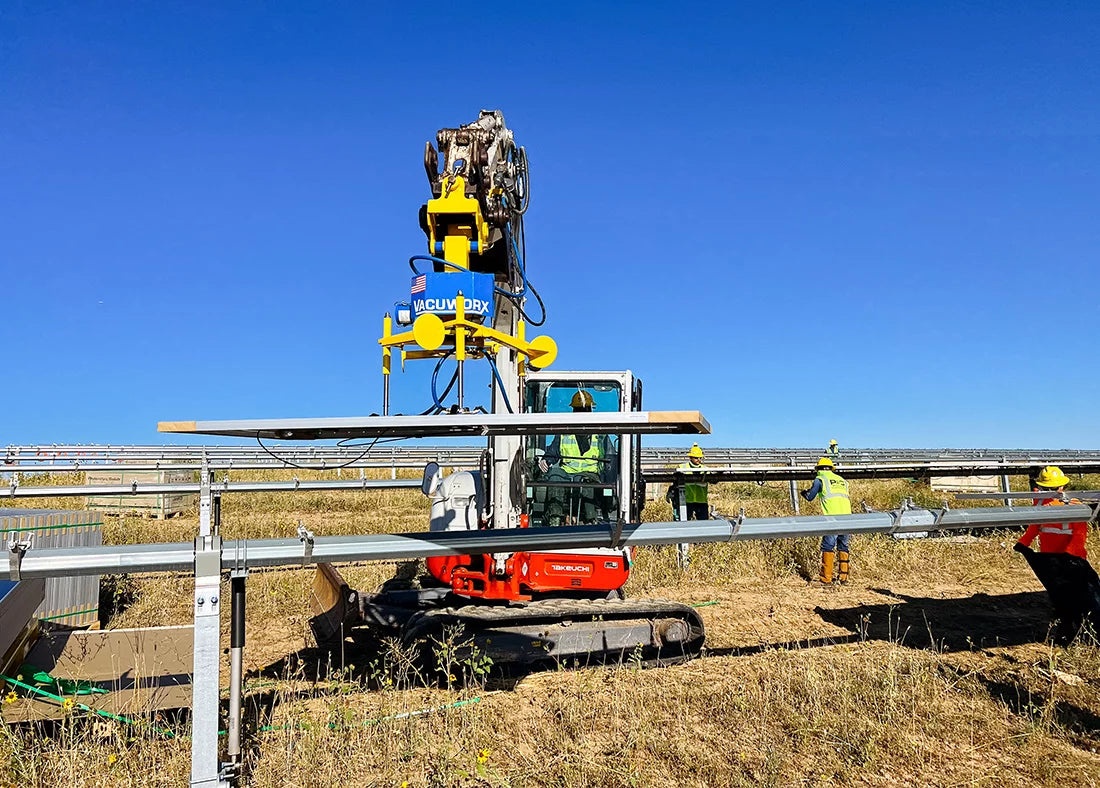 Vacuworx Solar Panel Lifter & Pallet Curler System | Model SPL Series | Width 30.1" | 300 lb Capacity | Up To ~8 Ton | For Mini Excavator