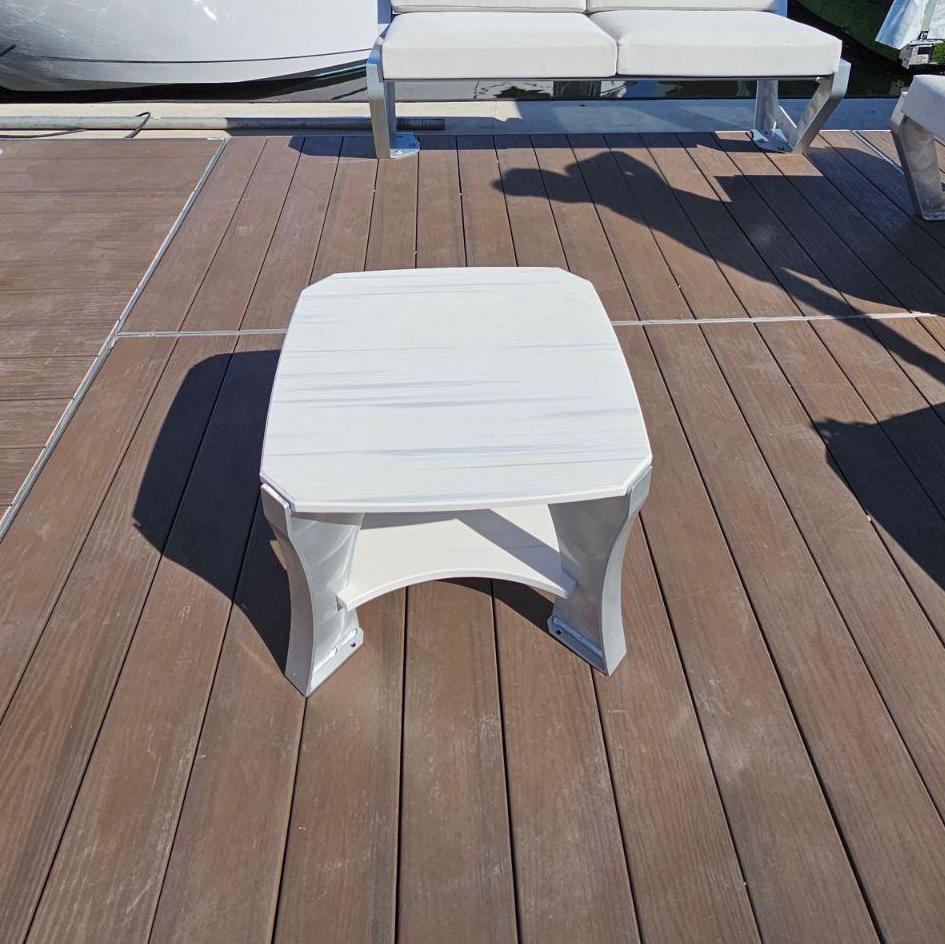 Killer Dock End Table Outdoor Marine Grade Aluminum Furniture | Width 48" | For Dock, Seawall, Deck & Patio