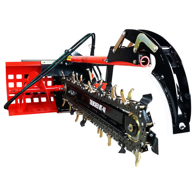 Eterra Attachments Trencher | 4-Foot Model | 6" or 8" Chain Width | 15-20 GPM Flow | For Skid Steer