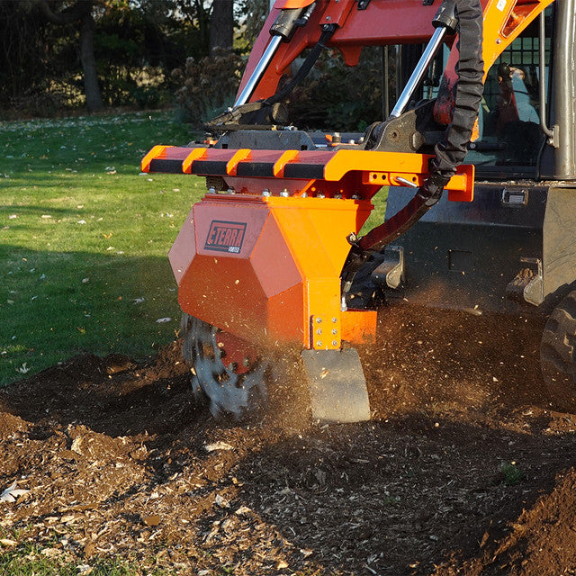 Eterra Attachments Stump Grinder | Vortex | 27"-31" Cutting Wheel | 18"-20"+ Cutting Depth | For Standard & High-Flow Skid Steers