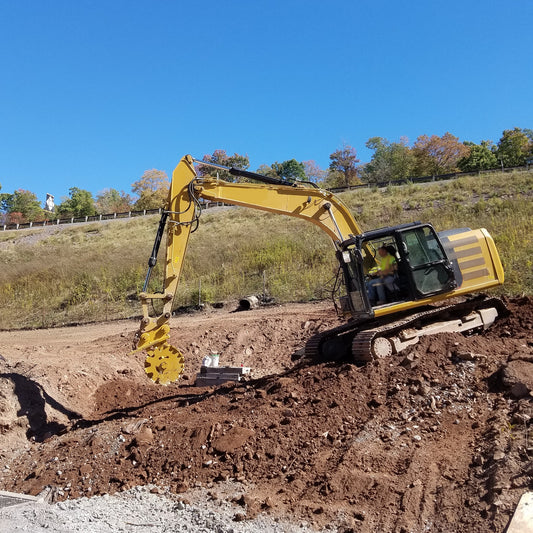 Bedrock Attachments Compaction Wheel Group | Model ECW3X3 | 3 Wheels | TB Linkage | Width 24" | For Excavator