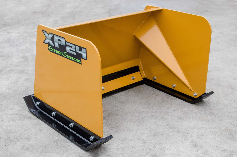 Express Steel | Snow Pusher | Model 3′ XP24 | SKU ES92403 | Width 36" | Hydraulic Flow 20 To 35 GPM | Horsepower 13+ HP | For Mini Skid Steers & Tractors