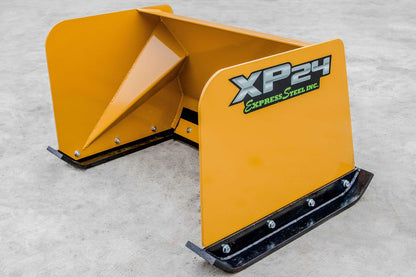 Express Steel | Snow Pusher | Model 3′ XP24 | SKU ES92403 | Width 36" | Hydraulic Flow 20 To 35 GPM | Horsepower 13+ HP | For Mini Skid Steers & Tractors