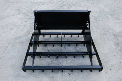 Express Steel | Rake | Model Mini Bobcat | SKU ES80050 | Width 48" | Hydraulic Flow 8 To 12 GPM | For Mini Skid Steers