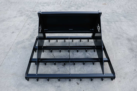 Express Steel | Rake | Model Mini Bobcat | SKU ES80050 | Width 48" | Hydraulic Flow 8 To 12 GPM | For Mini Skid Steers