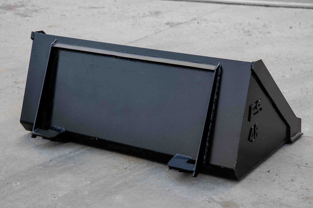 Express Steel Smooth Bucket | Width 48" | Hydraulic Flow 9–15 GPM | For Mini Skid Steers