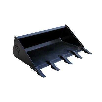 Express Steel | Tooth Bucket | Model Mini Bobcat | SKU ES-MBTB-0048 | Width 48" | Hydraulic Flow 10 To 17 GPM | For Mini Skid Steers