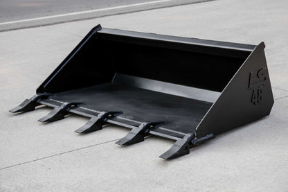Express Steel | Tooth Bucket | Model Mini Bobcat | SKU ES-MBTB-0048 | Width 48" | Hydraulic Flow 10 To 17 GPM | For Mini Skid Steers