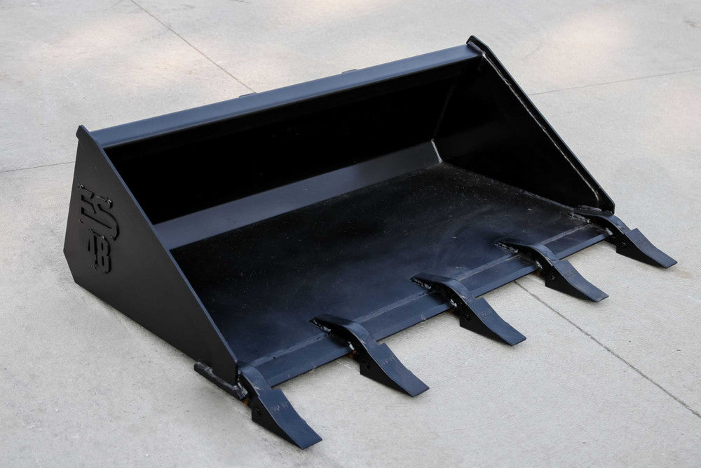 Express Steel | Tooth Bucket | Model Mini Bobcat | SKU ES-MBTB-0048 | Width 48" | Hydraulic Flow 10 To 17 GPM | For Mini Skid Steers