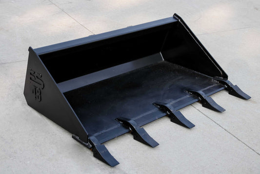 Express Steel | Tooth Bucket | Model Mini Bobcat | SKU ES-MBTB-0048 | Width 48" | Hydraulic Flow 10 To 17 GPM | For Mini Skid Steers
