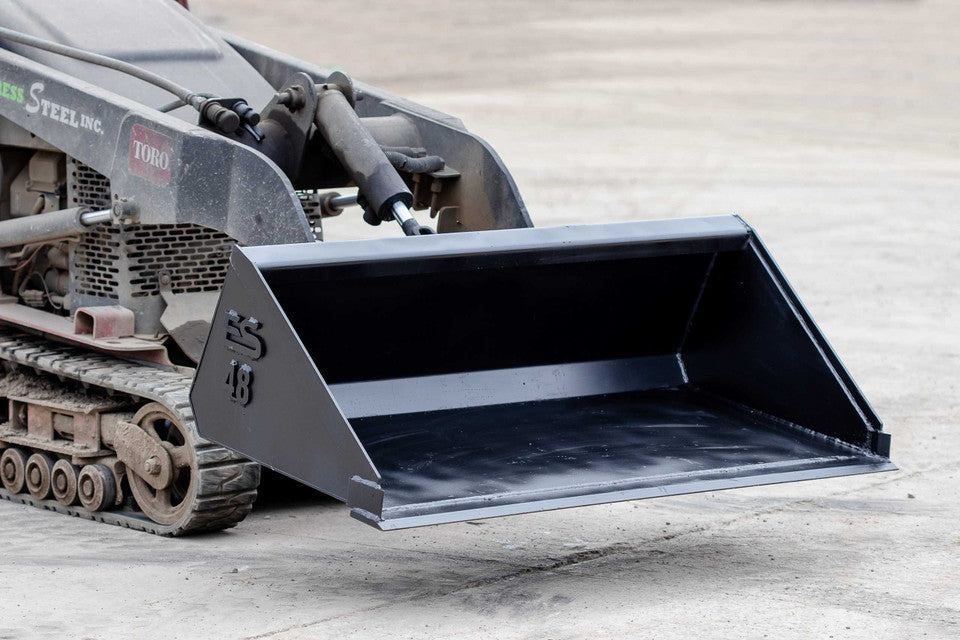 Express Steel Toro/Dingo Smooth Bucket | SKU ES-TDSM-0048 | Width 48" | Hydraulic Flow 9–15 GPM | For Mini Skid Steers