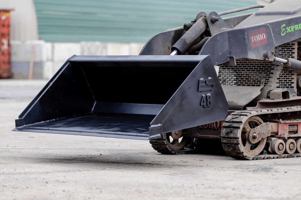 Express Steel Toro/Dingo Smooth Bucket | SKU ES-TDSM-0048 | Width 48" | Hydraulic Flow 9–15 GPM | For Mini Skid Steers
