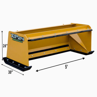 Express Steel | Pullback Snow Pusher | Model 60" XP24 | ES924PB05 | Width 60" | Horsepower 20+ HP |  Hydraulic Flow 0 To 25 GPM | For Tractors, Loaders, Mini & Full-Size Skid Steers