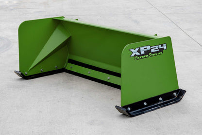 Express Steel | Snow Pusher | Model 5′ XP24 | SKU ES92405 | Width 60" | Hydraulic Flow 20 To 35 GPM | Horsepower 20+ HP | For Mini Skid Steers, Tractors & Loaders