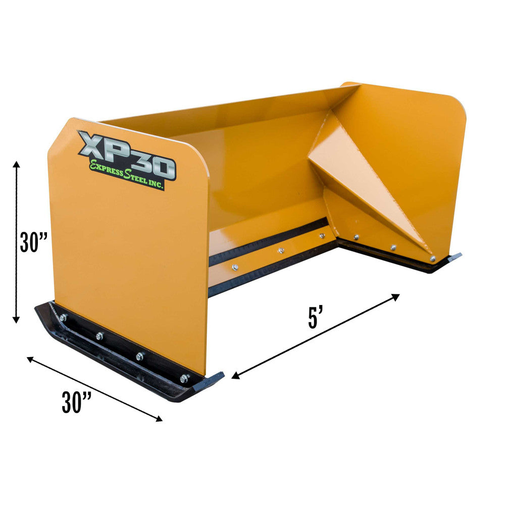 Express Steel | Snow Pusher | Model 5′ XP30 | SKU ES93005 | Width 60" | Hydraulic Flow 0 To 25 GPM | Horsepower 25+ HP | For Mini & Full Size Skid Steers, Tractors & Loaders