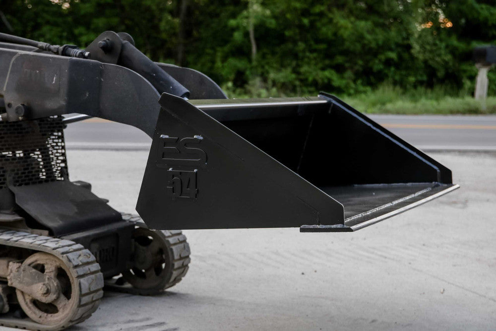Express Steel | Smooth Bucket | Model Toro Dingo | SKU ES-TDSB-0054 | Width 54" | Hydraulic Flow 0 To 25 GPM | For Mini Skid Steers