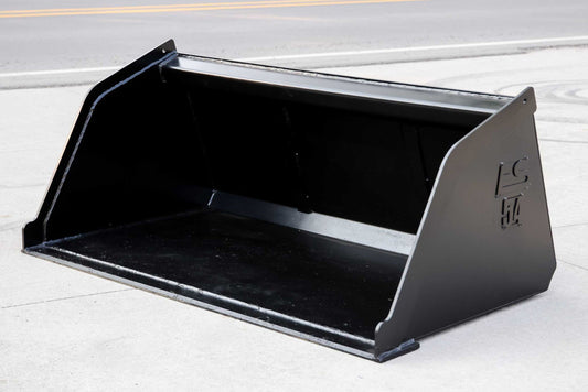 Express Steel Snow/Mulch Bucket | SKU ES-TDSMB-0054 | Width 54" | Hydraulic Flow 9–15 GPM | For Mini Skid Steers