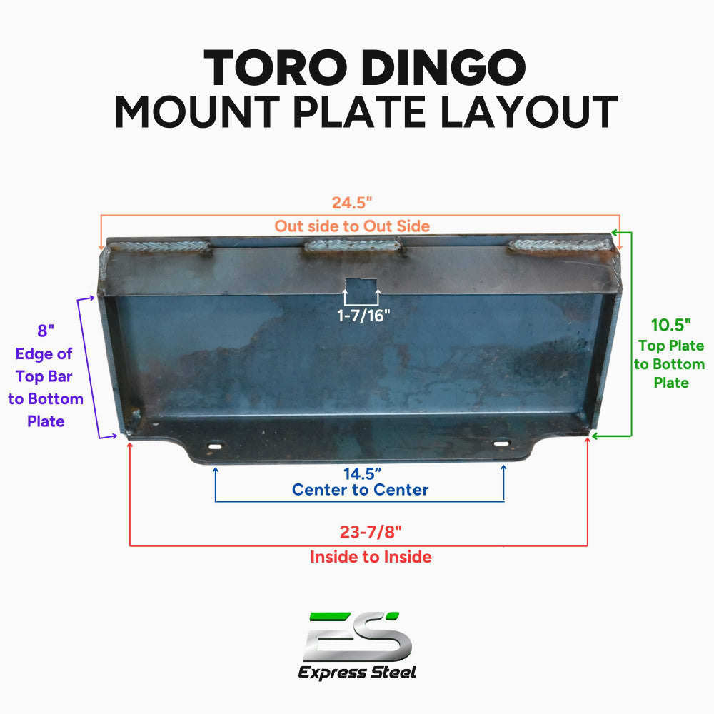 Express Steel | Tooth Bucket | Model 54" Toro Dingo | SKU ES-TDTB-0054 | Width 54" | Hydraulic Flow 0 To 25 GPM | For Skid Steer & Track Loader