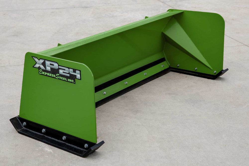 Express Steel | Snow Pusher | Model 6′ XP24 | SKU ES92406 | Width 72" | Hydraulic Flow 20–35 GPM | Horsepower 25+ HP | For  Mini & Full Size Skid Steers, Tractors & Loaders