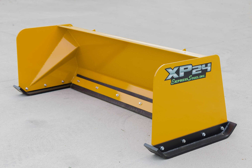 Express Steel | Snow Pusher | Model 6′ XP24 | SKU ES92406 | Width 72" | Hydraulic Flow 20–35 GPM | Horsepower 25+ HP | For  Mini & Full Size Skid Steers, Tractors & Loaders