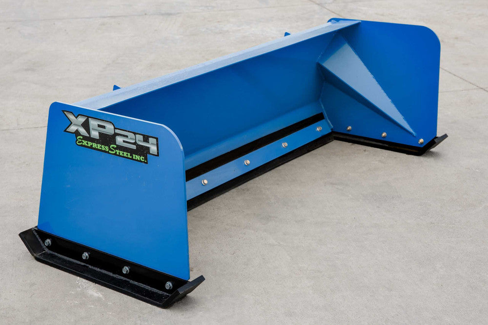 Express Steel | Snow Pusher | Model 6′ XP24 | SKU ES92406 | Width 72" | Hydraulic Flow 20–35 GPM | Horsepower 25+ HP | For  Mini & Full Size Skid Steers, Tractors & Loaders