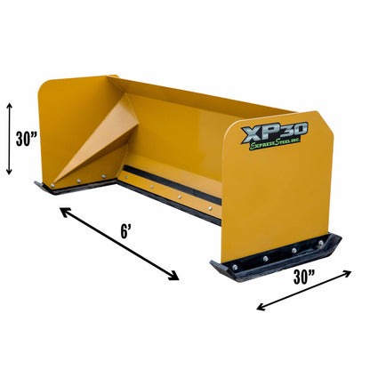 Express Steel | Snow Pusher | Model 6′ XP30 | SKU ES93006 | Width 72" | Hydraulic Flow 20 To 35 GPM | Horsepower 30+ HP | For Skid Steers, Tractors & Loaders