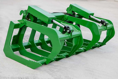Express Steel | Root Grapple | Model 60" John Deere Two-Cylinder | SKU ES21010 | Opening Width 32” front & 37” center | Horsepower Up to 50 HP | Hydraulic Flow 0 To 25 GPM | For Tractors & Loaders
