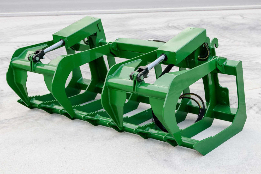 Express Steel | Root Grapple | Model 60" John Deere Two-Cylinder | SKU ES21010 | Opening Width 32” front & 37” center | Horsepower Up to 50 HP | Hydraulic Flow 0 To 25 GPM | For Tractors & Loaders