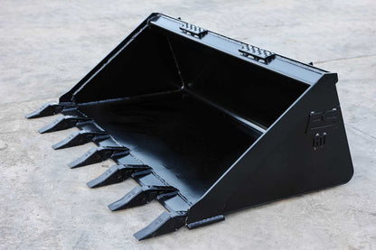 Express Steel | Standard Tooth Bucket | SKU ES-STTB-0060 | Width 60" | Hydraulic Flow 0 To 25 GPM | For Skid Steers