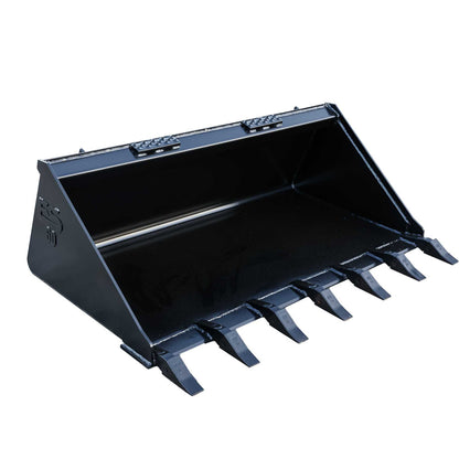 Express Steel | Standard Tooth Bucket | SKU ES-STTB-0060 | Width 60" | Hydraulic Flow 0 To 25 GPM | For Skid Steers