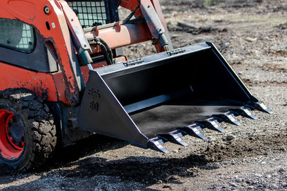 Express Steel | Standard Tooth Bucket | SKU ES-STTB-0060 | Width 60" | Hydraulic Flow 0 To 25 GPM | For Skid Steers