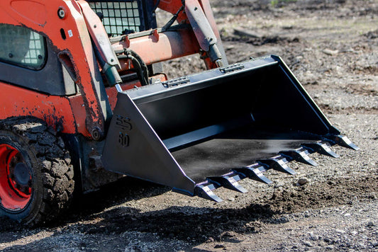Express Steel | Standard Tooth Bucket | SKU ES-STTB-0060 | Width 60" | Hydraulic Flow 0 To 25 GPM | For Skid Steers