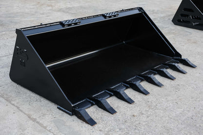 Express Steel | Standard Tooth Bucket | SKU ES-STTB-0066 | Width 66" | Hydraulic Flow 0 To 25 GPM | For Skid Steers
