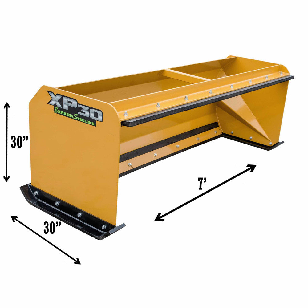 Express Steel | Snow Pusher | Model 7′ XP30 Pullback | SKU ES930PB07 | Width 89″ | Horsepower 35+ HP | Hydraulic Flow 0 To 25 GPM | For Tractors, Mini Skid Steers, Skid Steers & Loaders
