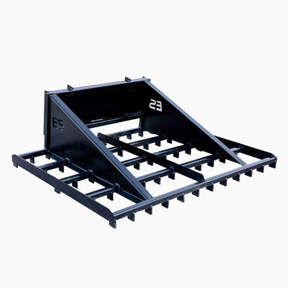 Express Steel | Landscape Rake | Model ES80072 | Dimensions 72" x 60" x 30" | Weight 380 lbs | Heavy-Duty AR400 Teeth | For Skid Steers