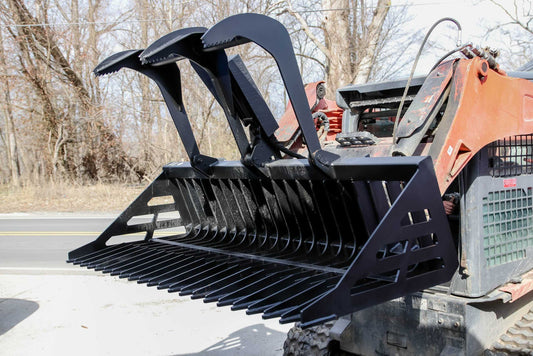 Express Steel | Rock Bucket Grapple | Model ES20230 | 36" Opening Width | Heavy-Duty Land Clearing & Material Handling | Hydraulic Flow 8 to 12 GPM | For Skid Steer