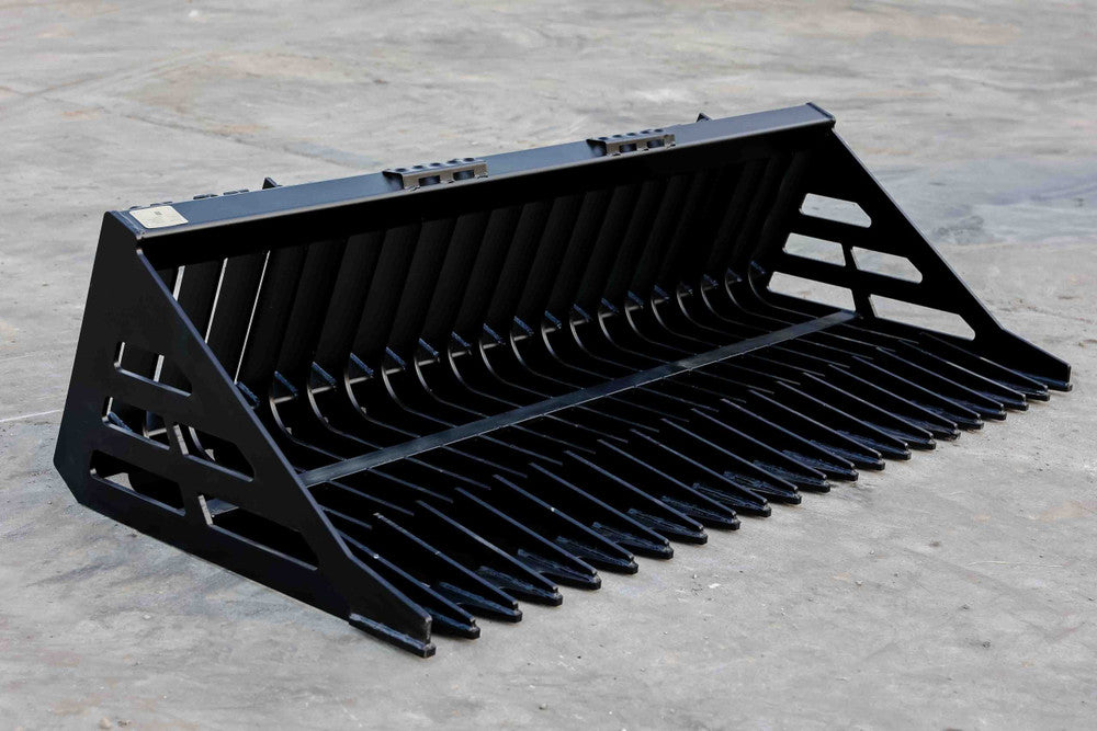 Express Steel | Heavy-Duty Rock Bucket | SKU ES30020 | Width 72" | Hydraulic Flow 18 To 25 GPM | For Skid Steer Loaders
