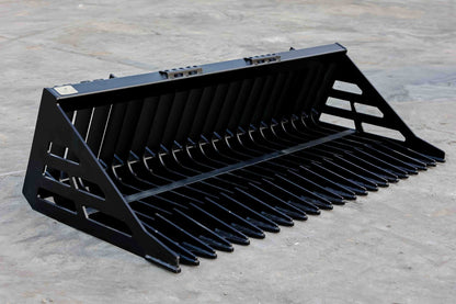 Express Steel | Heavy-Duty Rock Bucket | SKU ES30020 | Width 72" | Hydraulic Flow 18 To 25 GPM | For Skid Steer Loaders