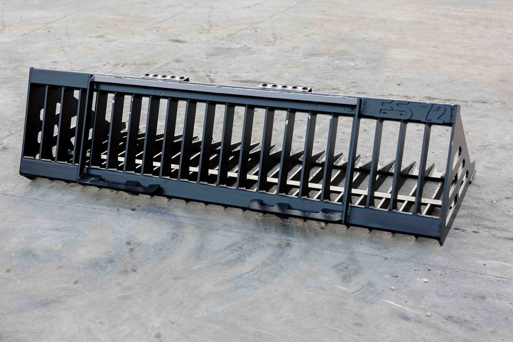 Express Steel | Heavy-Duty Rock Bucket | SKU ES30020 | Width 72" | Hydraulic Flow 18 To 25 GPM | For Skid Steer Loaders