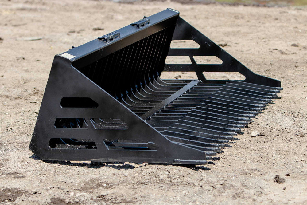 Express Steel | Heavy-Duty Rock Bucket | SKU ES30020 | Width 72" | Hydraulic Flow 18 To 25 GPM | For Skid Steer Loaders