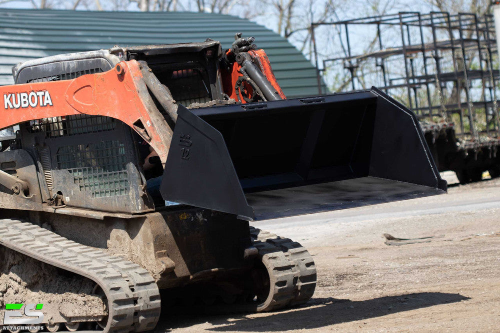 Express Steel | Snow/Mulch Bucket | SKU ES-STSMB-0072 | Width 72" | Hydraulic Flow 15 To 25 GPM | For Skid Steers