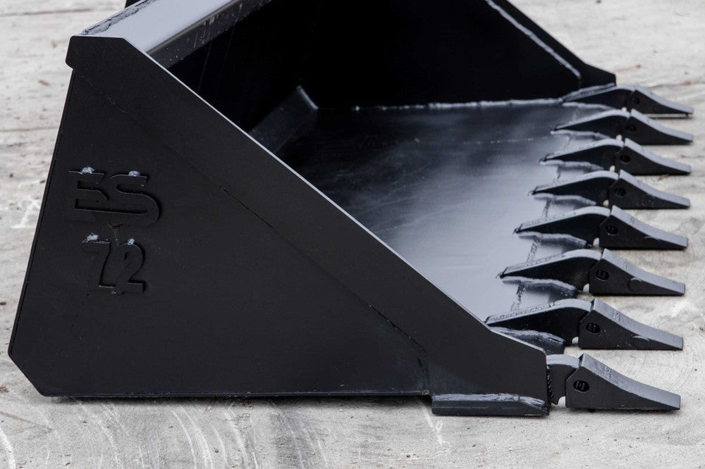 Express Steel | Standard Tooth Bucket | SKU ES-STTB-0072 | Width 72" | Hydraulic Flow Up To 20 GPM | For Skid Steers